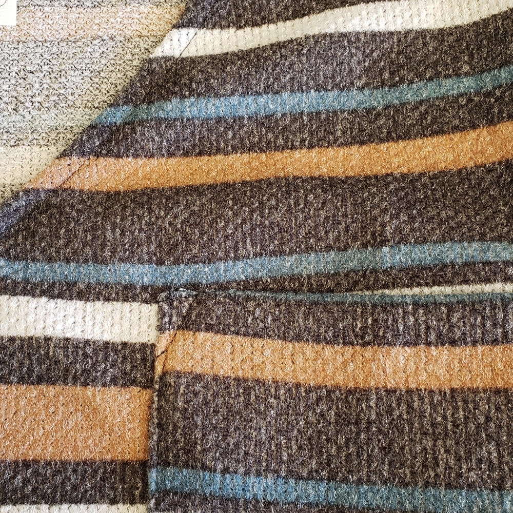MITTOSHOP Casual Chic Oversized Mixed Stripes Top - Picture 5 of 6